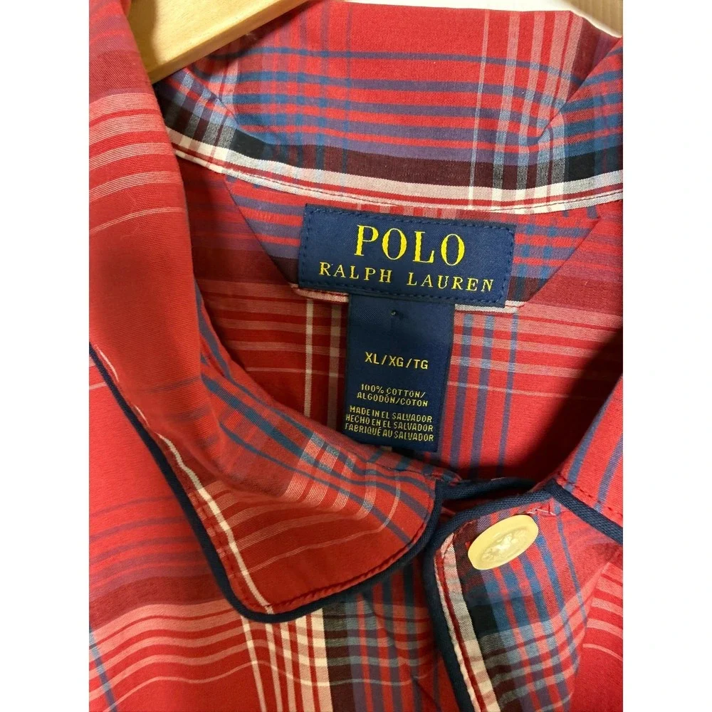 Polo Ralph Lauren Woven Pajama Shirt Red Plaid Tartan Mens XL NWT